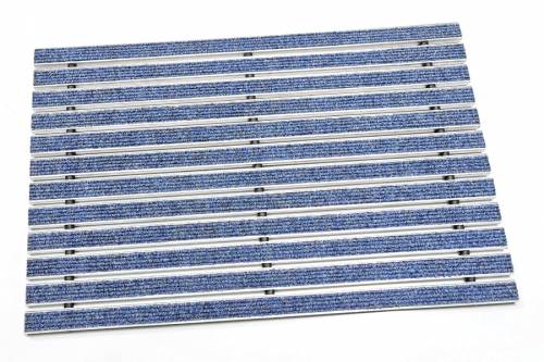 Sauberlaufmatte Smart, 22 mm, 98,5 x 98,5 cm, mit Ripseinlagen, Blau, Fußmatte zum Bodeneinbau