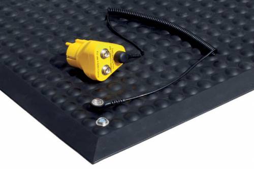 Preview: Arbeitsplatzmatte Yoga Ergo Stat, 14 mm, ca. 95 x 185 cm, Schwarz, ableitfähige Antistatikmatte (ESD)