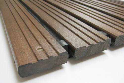 Industrie Holzrost GL, 35 mm, 100 x 100 cm, dunkel-gebeizt, ideal vor CNC Fräsen oder Maschinen