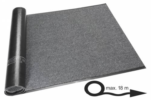 Schmutzfangmatte Olefin Rollenware 180 cm breit, Grau, Meterware mit bis zu 20 m Länge, optional mit Rand