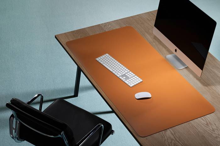 Preview: Schreibtischmatte Purosens Silk 60x120 Gelb Grün