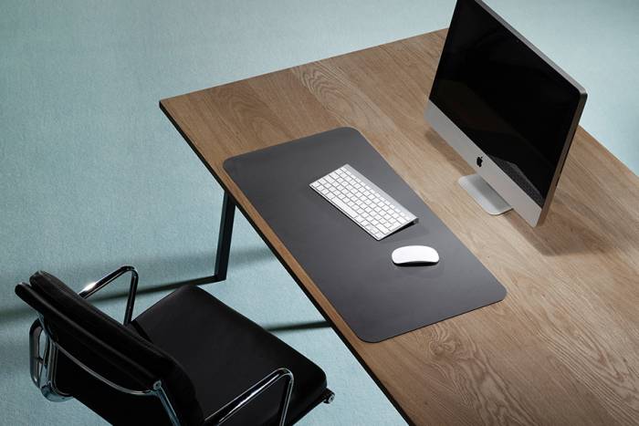 Preview: Schreibtischmatte Purosens Silk 40x80 Dunkelgrau